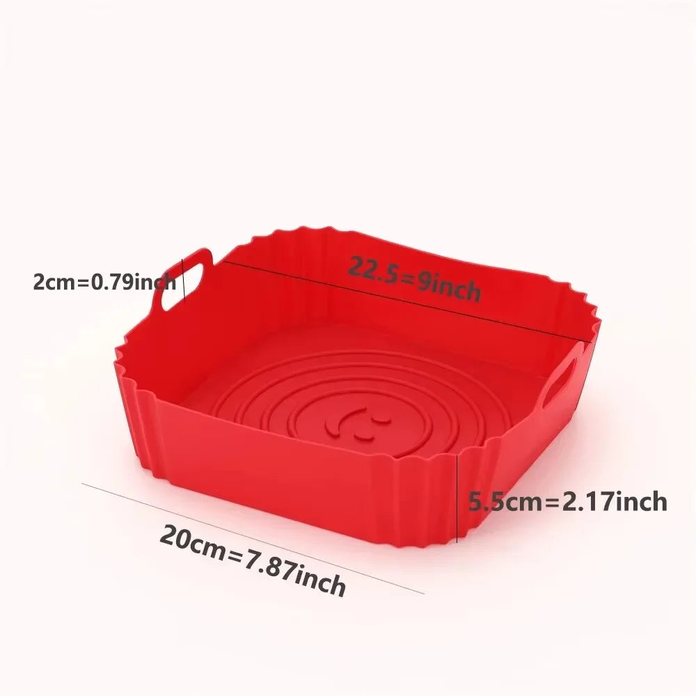 Reusable Silicone Air Fryer Liner — Non-Stick Baking Tray & Basket