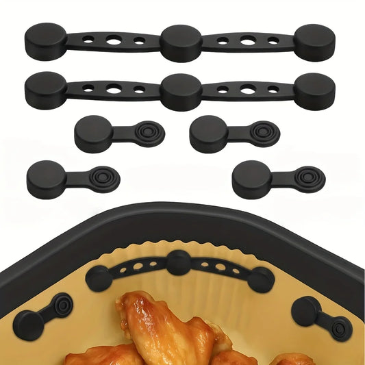 Magnetic Silicone Air Fryer Clips — Non-Stick Parchment Fasteners, Set of 6