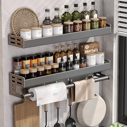 No-Drill Wall Mounted Multi-Functional Organizer for Spices and Knives