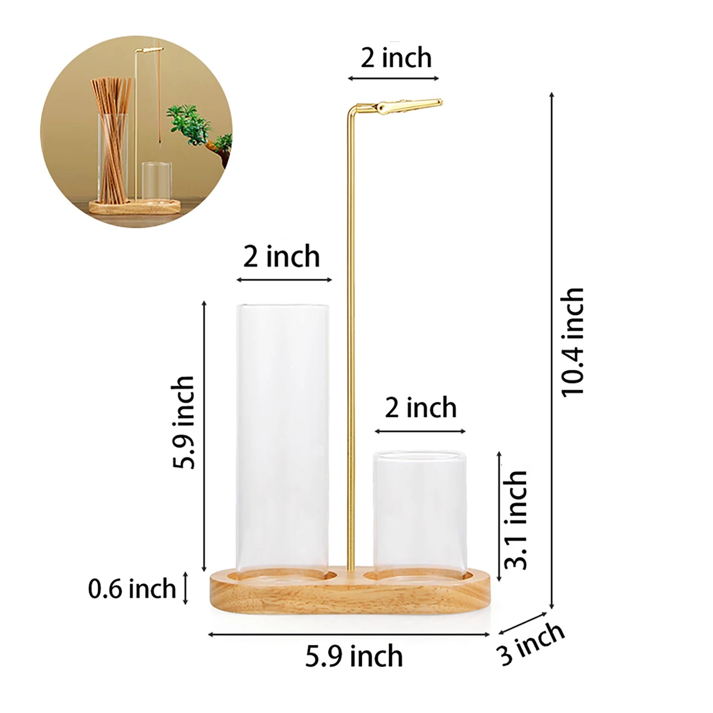 2-in-1 Glass Incense Holder with Ash Catcher — Anti-Ash Flying Burner for Meditation & Home Decor