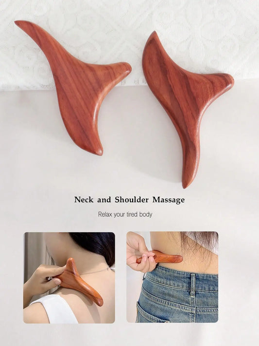 Wood Trigger Point Gua Sha Tool for Lymphatic Drainage & Muscle Relief