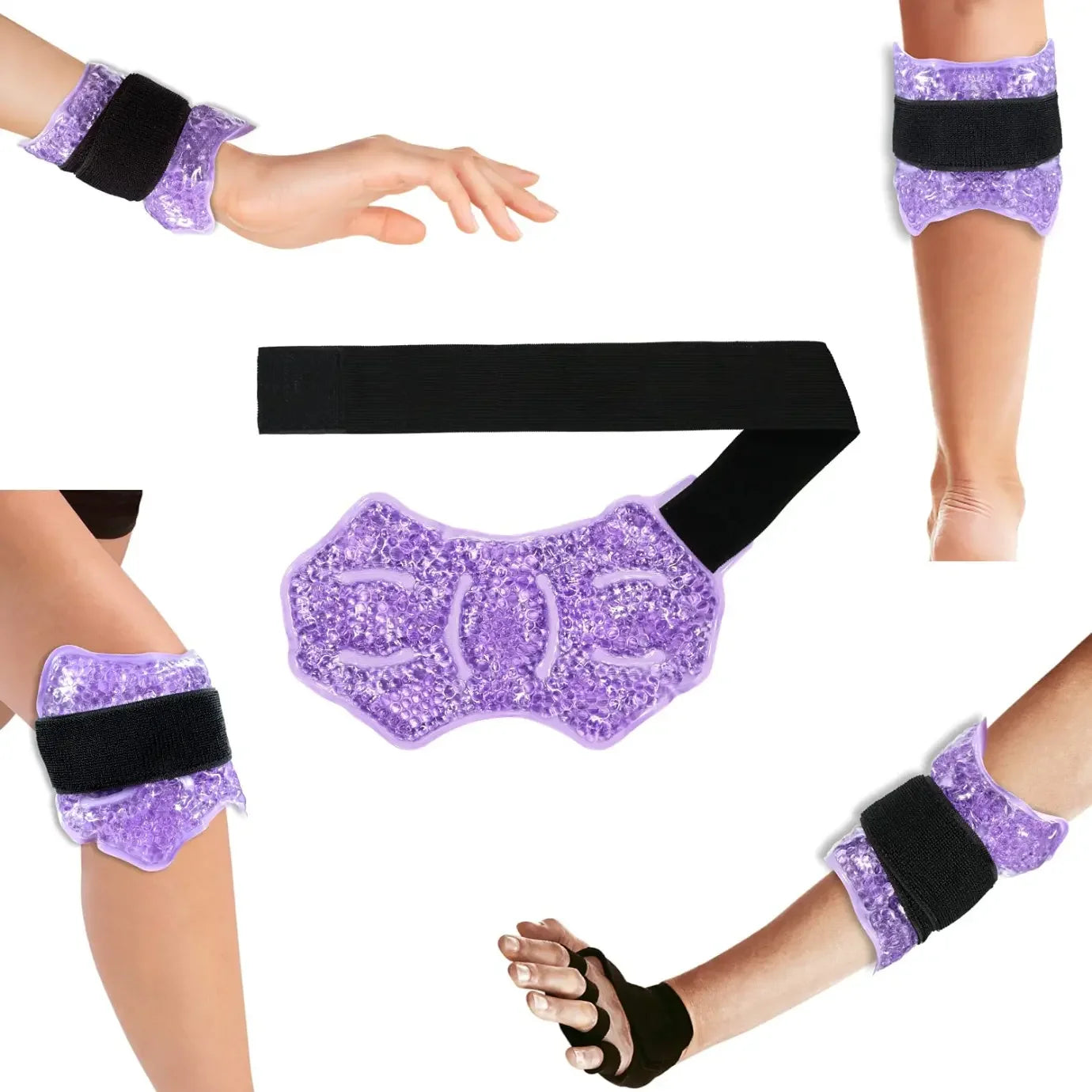 Ankle/ Foot Ice Pack - Hot & Cold Gel Pack with Adjustable Stand for Myofascial & Feet - Microwaveable, Freezable & Reusable