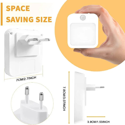 LED Motion Sensor Night Light — Plug-In with 7-Level Dimming & Auto/Night Modes