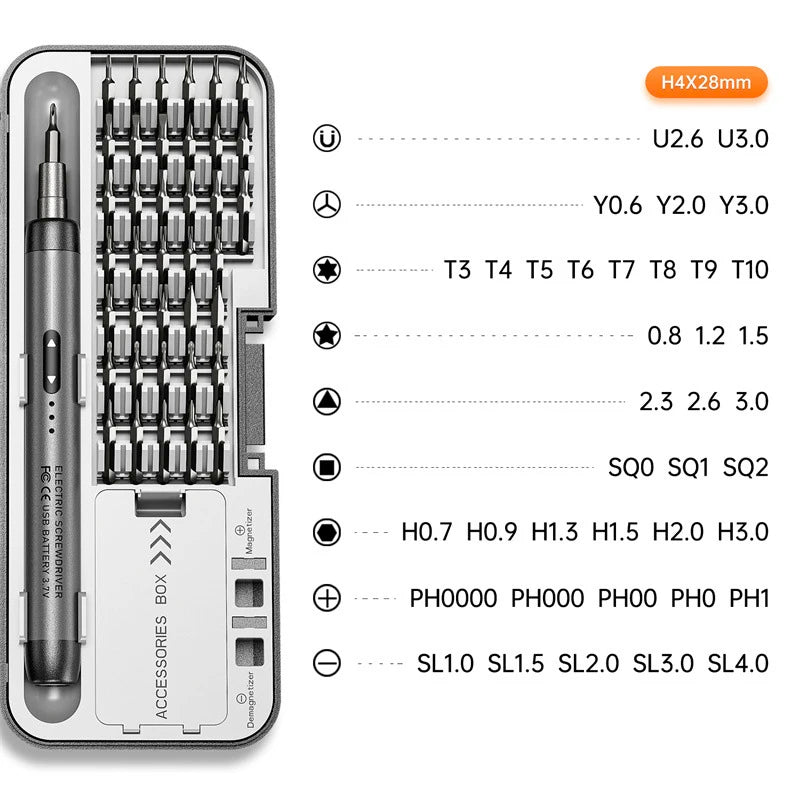 46 in 1 Electric Screwdriver Mini Cordless Adjustment Power Drill Multifunction Power Screwdriver Repair Tool Kit for Electronic