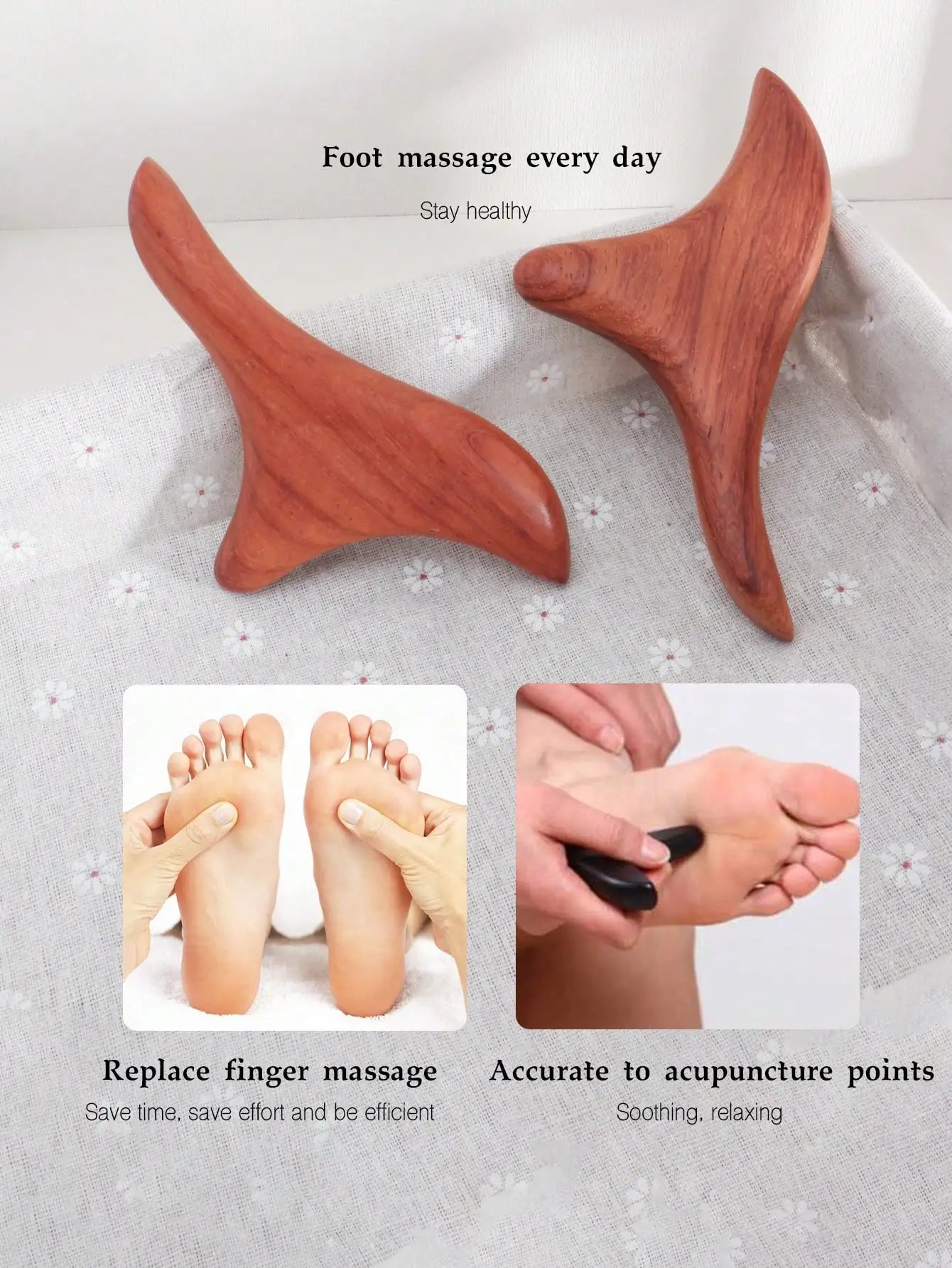 Wood Trigger Point Gua Sha Tool for Lymphatic Drainage & Muscle Relief
