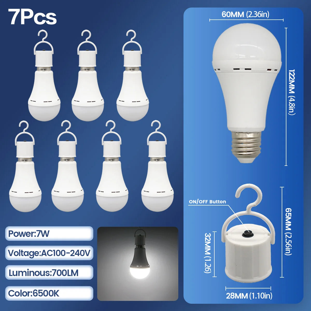 LED Rechargeable Light Bulb