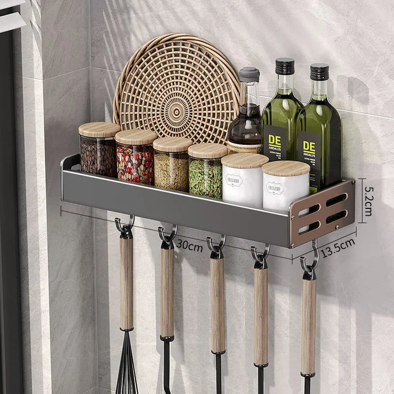 No-Drill Wall Mounted Multi-Functional Organizer for Spices and Knives