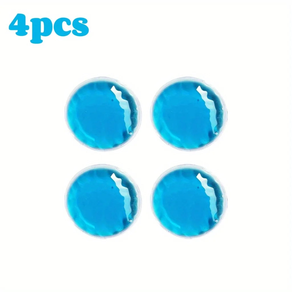 4pcs Reusable Gel Ice Pack Hot Cold Compress, Small Round Ice Packs for Eyes, Perfect for Family & Travel Use