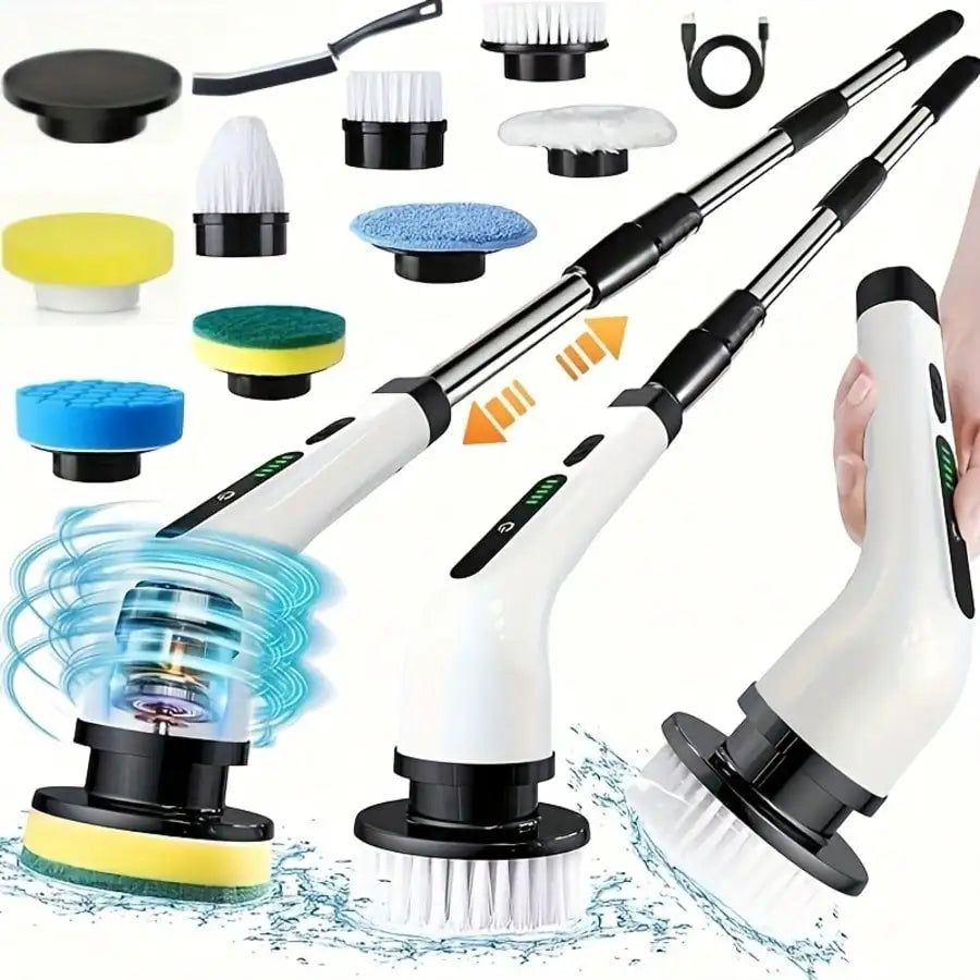 9-in-1 Cordless Electric Spin Scrubber — Waterproof Cleaning Brush for Tile, Tub & Floor