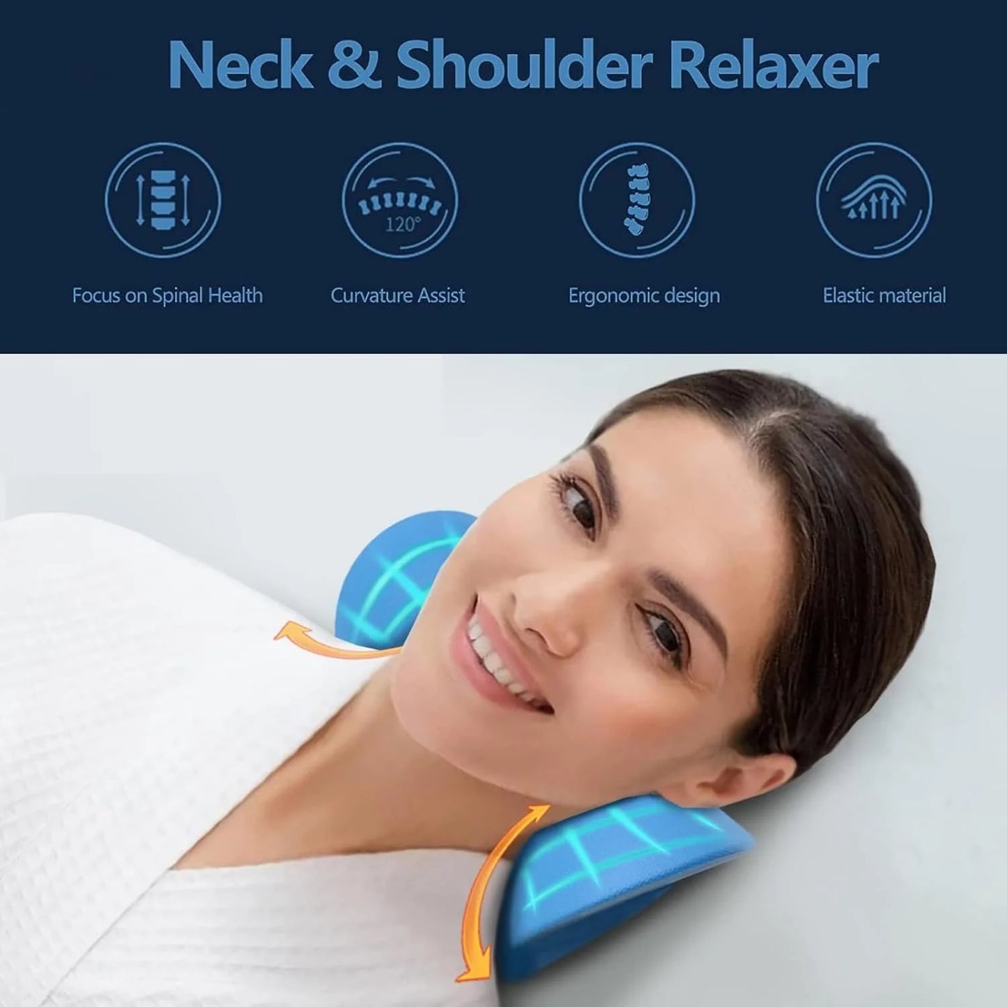 Ergonomic Cervical Neck Relaxer Pillow — Neck Stretcher for Pain Relief