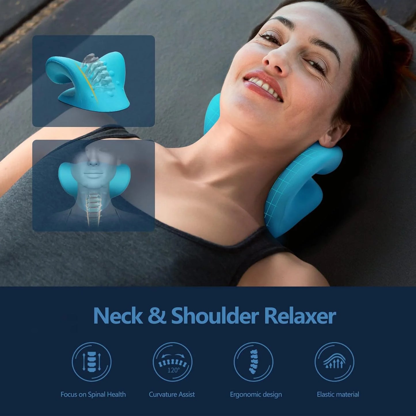Ergonomic Cervical Neck Relaxer Pillow — Neck Stretcher for Pain Relief