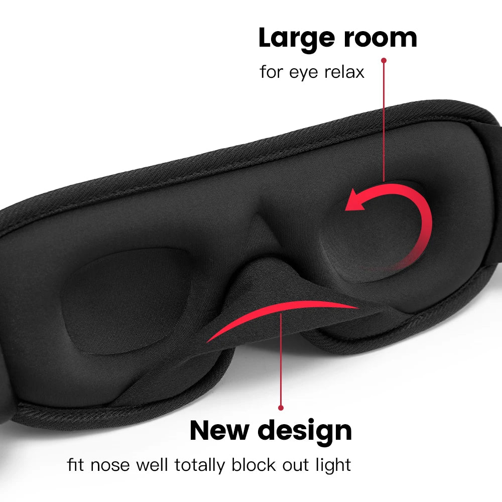 3D Sleeping Mask, Blocks Out Light, Soft Padded