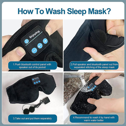 Bluetooth 3D Eye Mask for Music Play, Headphones with Built-in HD Speaker