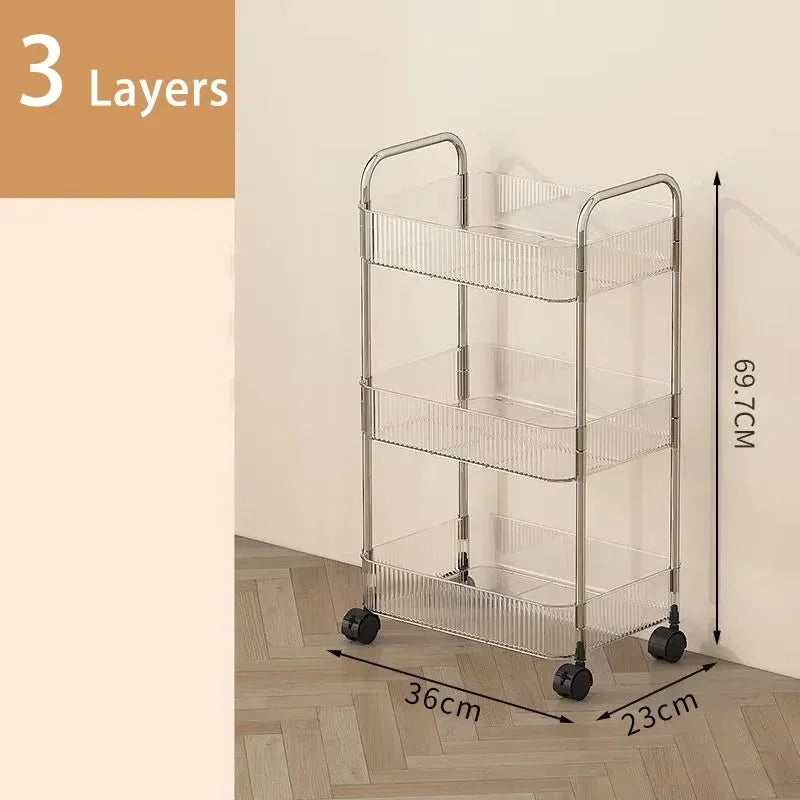 Multi-Layer Mobile Storage Shelf with Wheels Multi-Layers