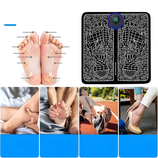 Electric Foot Massager Pad — 8 Modes, 19 Intensity Levels EMS Therapy