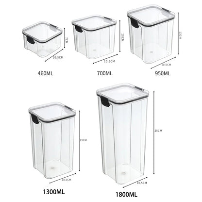 Sealed Kitchen Grain Storage Jars — Airtight Acrylic Organizer Set