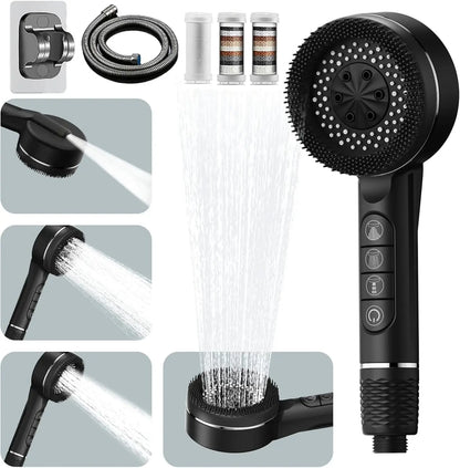Filtered High-Pressure Shower Head — 4-Speed for Healthier Skin & Hair
