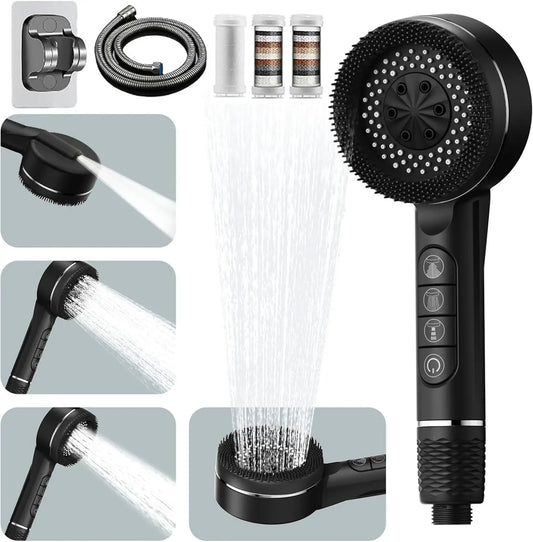 Filtered High-Pressure Shower Head — 4-Speed for Healthier Skin & Hair