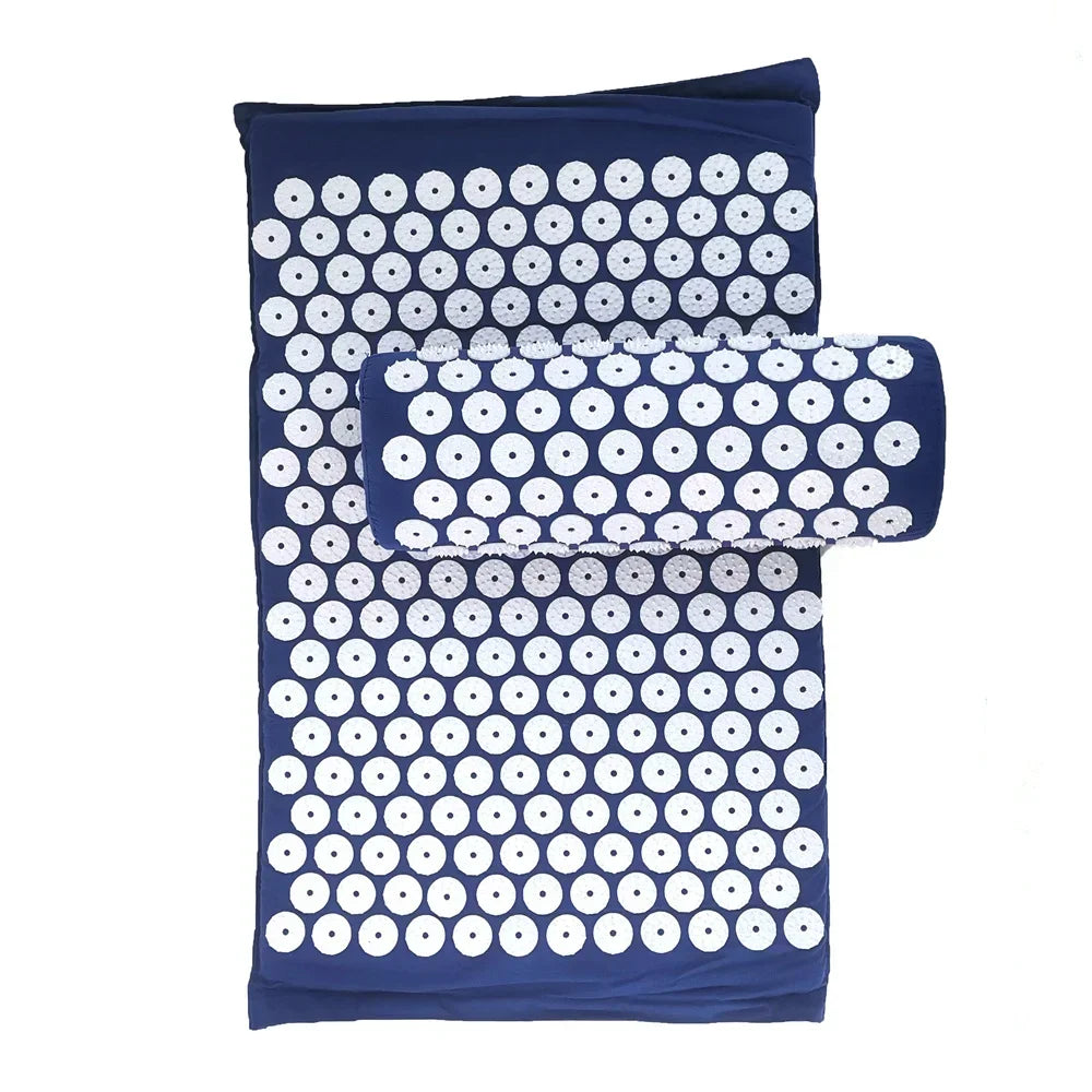 Yoga Acupressure Mat and Pillow Set, Relieves Pain/ Stress in Back and Body