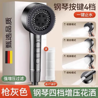 Filtered High-Pressure Shower Head — 4-Speed for Healthier Skin & Hair