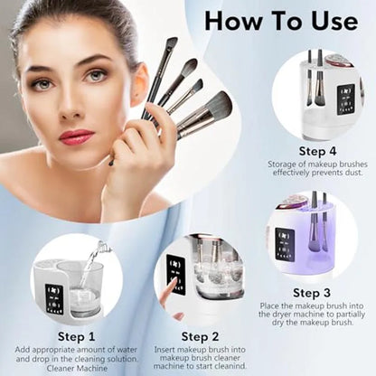 Electric Makeup Brush Cleaner & Dryer — Deep Clean in Seconds