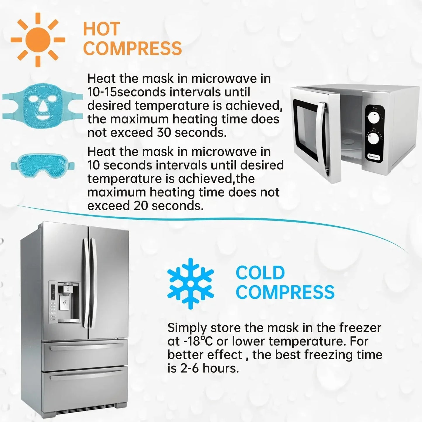 Gel Cooling Ice Face Mask, Hot/ Cold Compress Pack