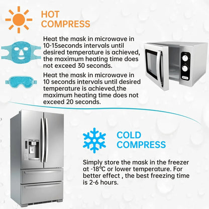 Gel Cooling Ice Face Mask, Hot/ Cold Compress Pack