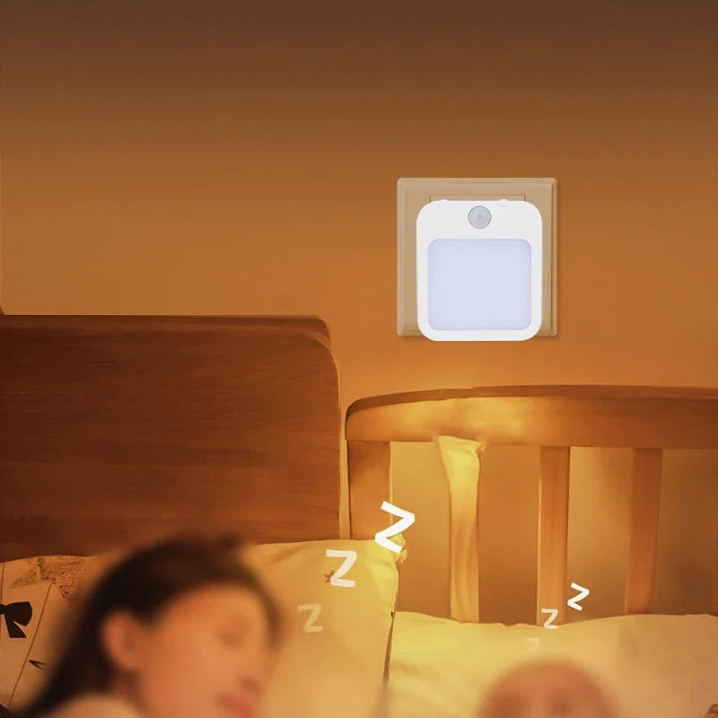 LED Motion Sensor Night Light — Plug-In with 7-Level Dimming & Auto/Night Modes