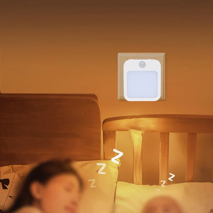 LED Motion Sensor Night Light — Plug-In with 7-Level Dimming & Auto/Night Modes