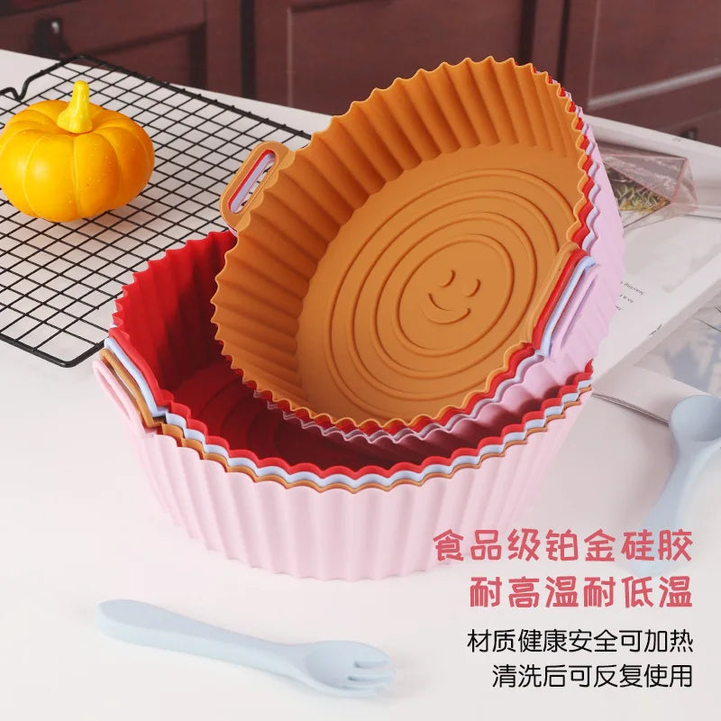 Reusable Silicone Air Fryer Liner — Non-Stick Baking Tray & Basket