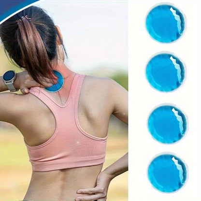 4pcs Reusable Gel Ice Pack Hot Cold Compress, Small Round Ice Packs for Eyes, Perfect for Family & Travel Use