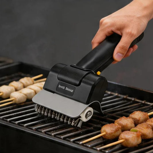 Cordless Electric BBQ Grill Brush — 2000mAh, 600RPM, Stainless Steel with Gloves