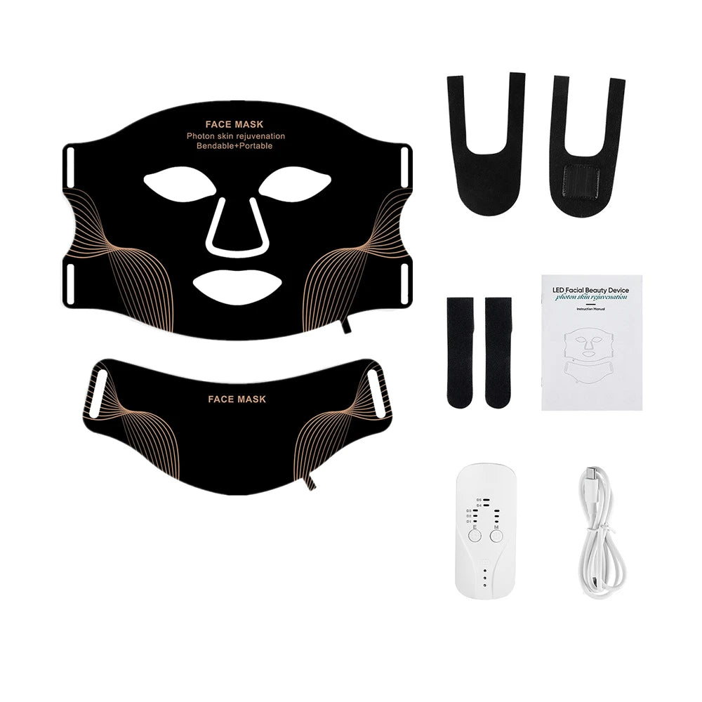 LED Photon Red Light Infrared Therapy Facial Mask/ Wireless Use