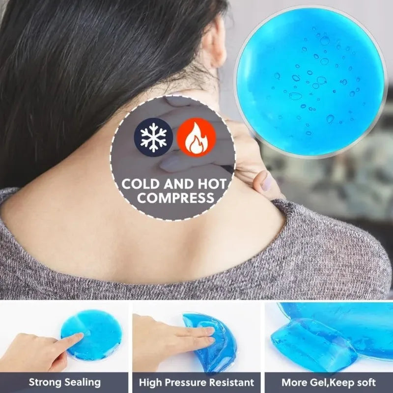 4pcs Reusable Gel Ice Pack Hot Cold Compress, Small Round Ice Packs for Eyes, Perfect for Family & Travel Use