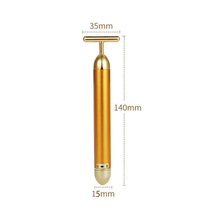 24K Gold Face Lift Vibration Massager — T-Bar Facial Slimming Stick