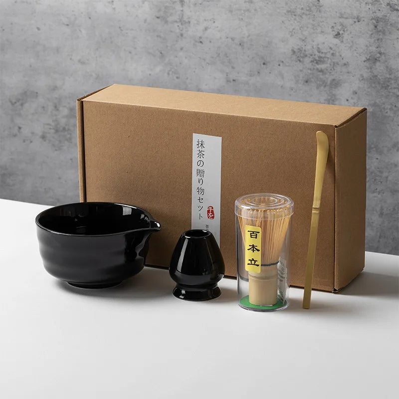 Japanese Style Matcha Tea Set with Bamboo Whisk Scoop, Traditional Indoor Handmade Tea-making Tools 4/5pcs/set