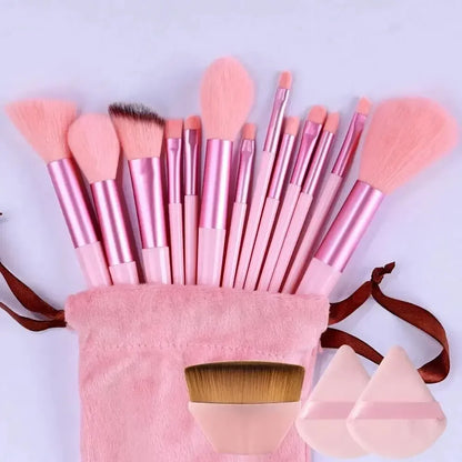Soft Fluffy Cosmetic Brushes for Foundation, Powder, Eyeshadow & Blending