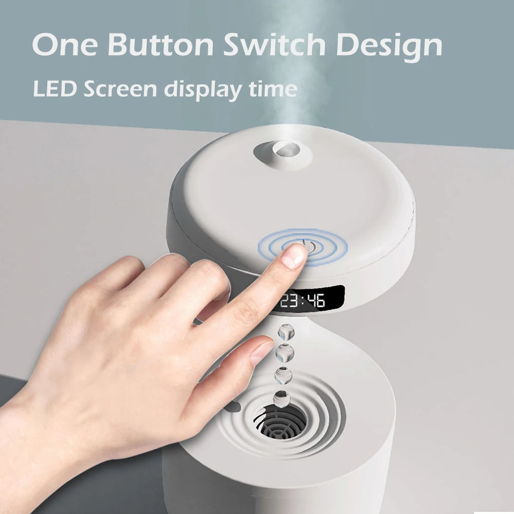 Anti-Gravity Mist Maker Humidifier — Water Drop Effect & LED Night Light