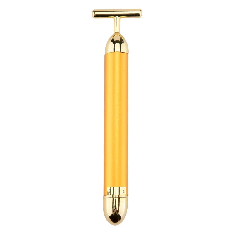 24K Gold Face Lift Vibration Massager — T-Bar Facial Slimming Stick