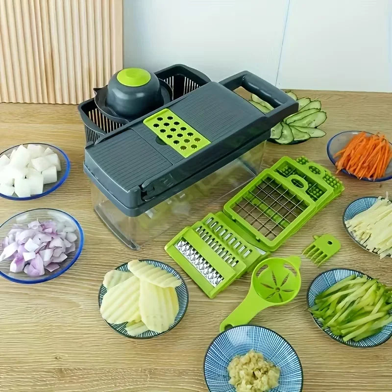 14-in-1 Multifunctional Vegetable Chopper — Slicer, Dicer, Grater & Food Chopper
