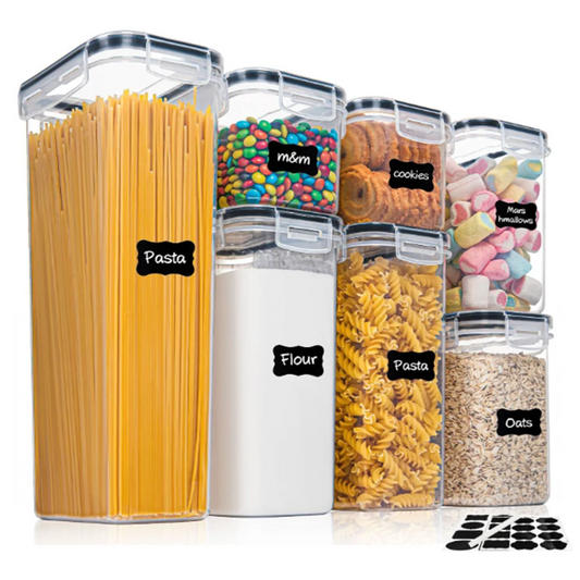 7-Piece Airtight Food Storage Container Set — BPA-Free with Labels & Marker