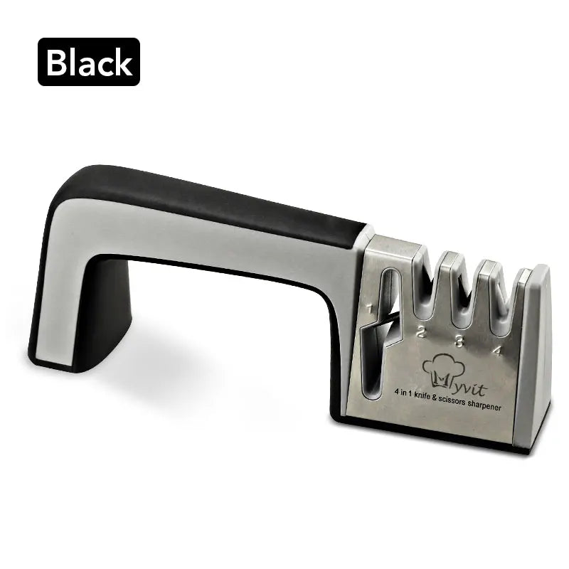 4-Stage Professional Knife & Scissor Sharpener — Diamond, Ceramic & Tungsten