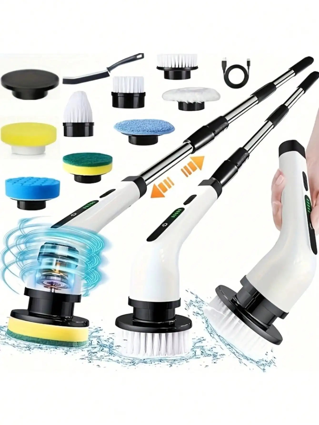 9-in-1 Cordless Electric Spin Scrubber — Waterproof Cleaning Brush for Tile, Tub & Floor