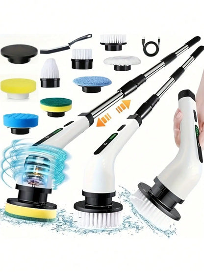 9-in-1 Cordless Electric Spin Scrubber — Waterproof Cleaning Brush for Tile, Tub & Floor