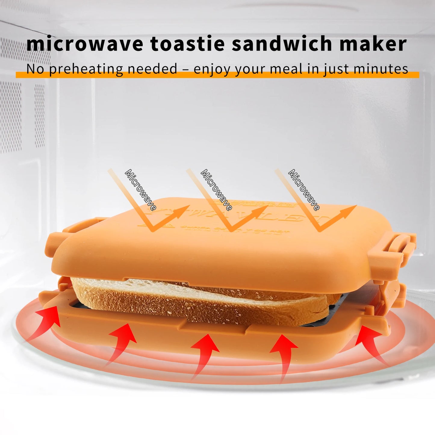 Microwave Toastie & Sandwich Maker — Silicone Non-Stick Grill with Heatwave Technology
