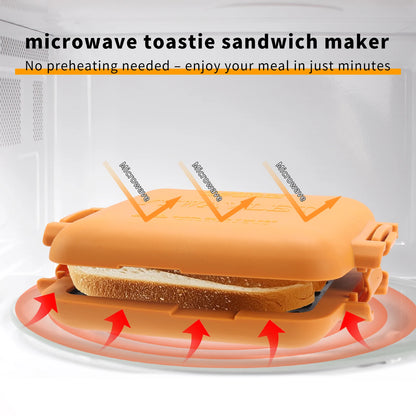 Microwave Toastie & Sandwich Maker — Silicone Non-Stick Grill with Heatwave Technology