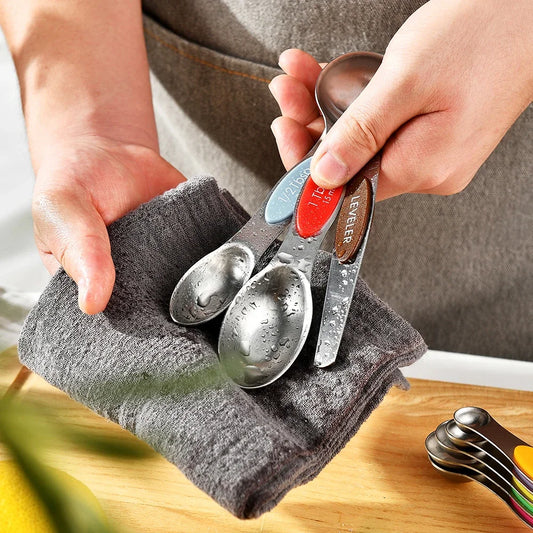 Magnetic Measuring Spoon Set — 8-Piece Stackable Stainless Steel