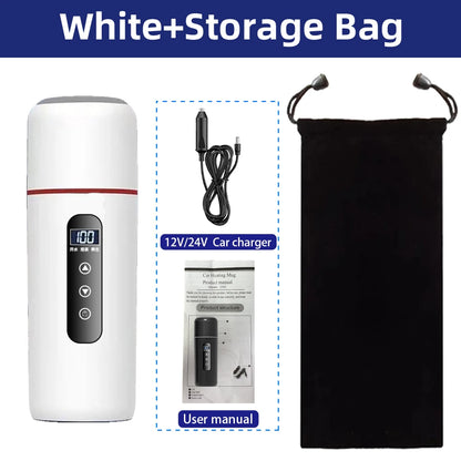 500ml Smart Car Travel Kettle — 12V/24V Touch Screen, Adjustable Temperature
