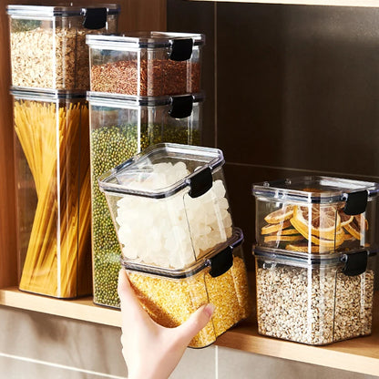 Sealed Kitchen Grain Storage Jars — Airtight Acrylic Organizer Set