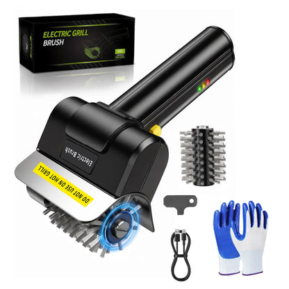 Cordless Electric Grill Brush 2000mAh Rechargeable Stainless Steel BBQ Brush Outdoor Barbecue Grill Brush Fabric Cleaner